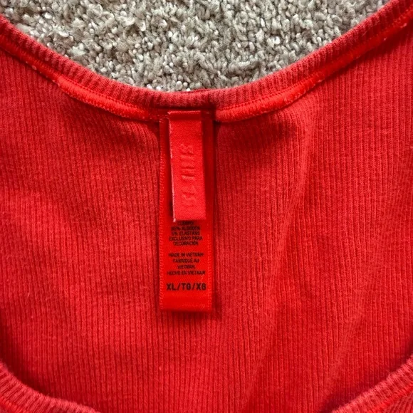 SKIMS Red Ribbed Tank Top - Picture 2 of 5